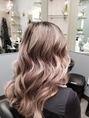 Ash blonde balayage