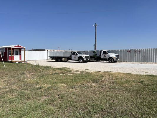 2 trucks in front. Ready to work!