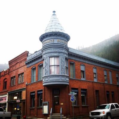 Unique and beautiful Rossi Insurance building in historic Wallace, Idaho