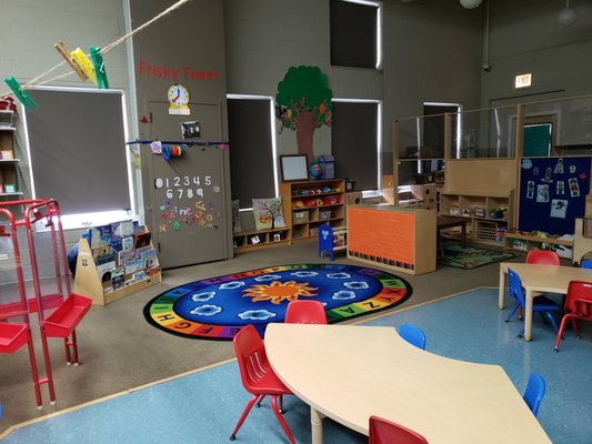 Our Threes room, sandwiched between Twos and PreK, serves as a transition between the the two rooms.