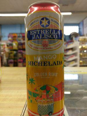 Estrella mango michlada