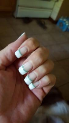 Sun nail is the first picture the French manicure was diva Nail and Spa such a difference