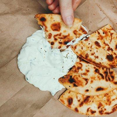 Pita Bread & Tzatziki Dip.