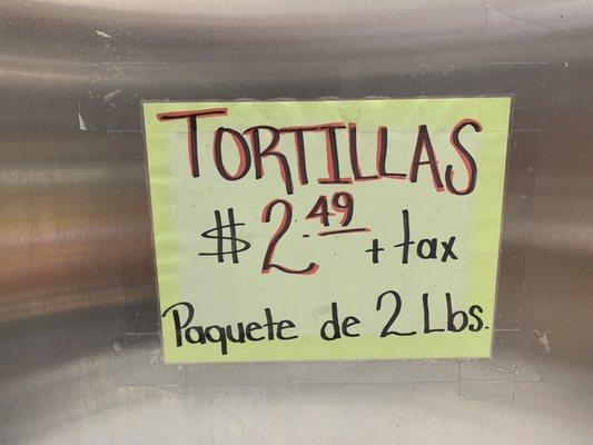 2lbs of fresh, hot, delicious corn tortillas for $2.49 from Carniceria Del Rancho in Mesa