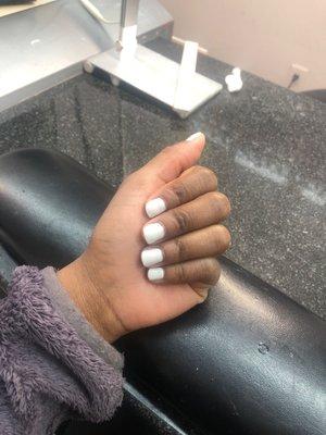 Natural nails with shellac done white!