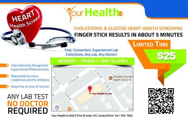 Cholesterol Check now only $25.00 Limited time!