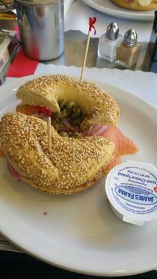 Salmon bagel  of course