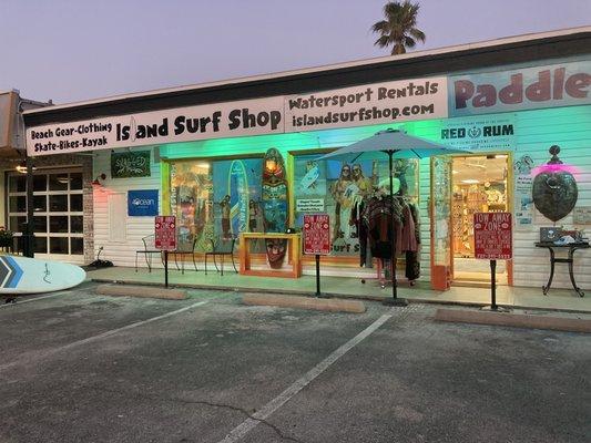 Surf shop:beach fashion all your beach needs and rentals. Zap skim boards globe skate boards.