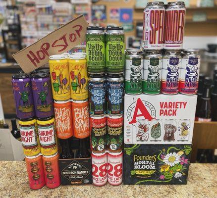 Many Fresh, Highly Rated Craft Beers to choose from all over the nation!  New beers coming in weekly, no up-charge on singles!