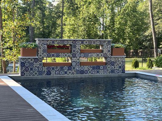 Feature wall, concrete pool