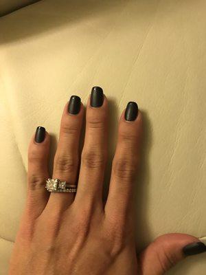 Black matte with black glossy tips for Halloween!