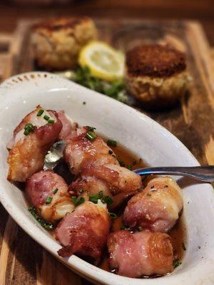 Bacon-wrapped scallops