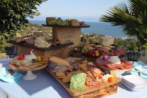 Tarte catering....beautiful food station with the Pacific ocean in the background!