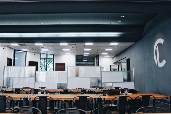 Great drop-in desk space with plenty of room to spread out.