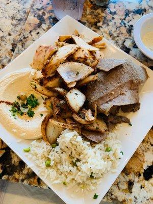 Combination Chicken Shawarma & Gyro Lunch Plate