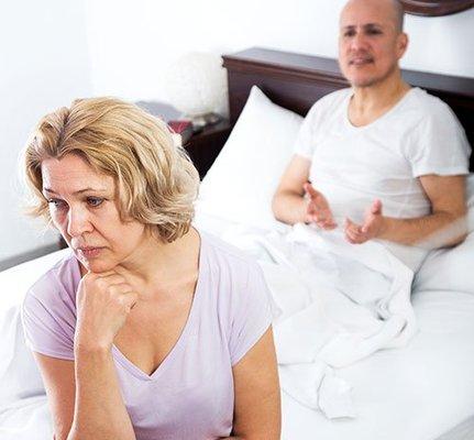 Frustrated couple because of premature ejaculation