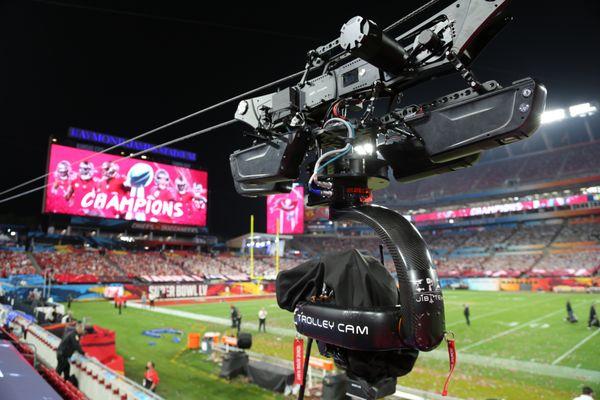 NFL on CBS "TrolleyCam" Linear Point to Point Cable Camera System