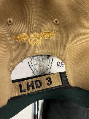 Aviation boatswain's mate embroidery on hat