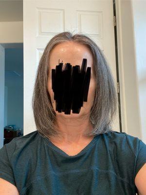 With a middle part. Right side is fine, the left not so much.