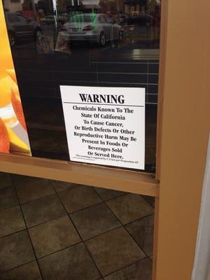 Don't think I see signs like this at other Carl Jr's so I highly recommend you to NOT eat or drink anything from this place!