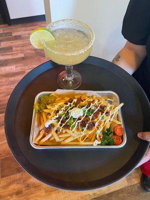 Loaded Fries - beer cheese, bacon, sour cream, and scallions