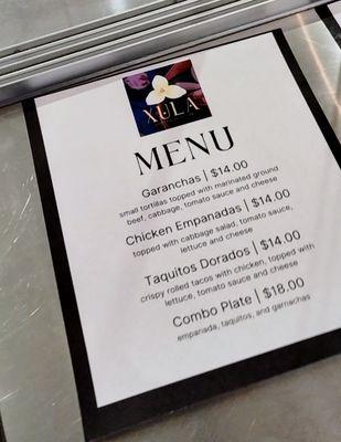 Catering menu (optional)