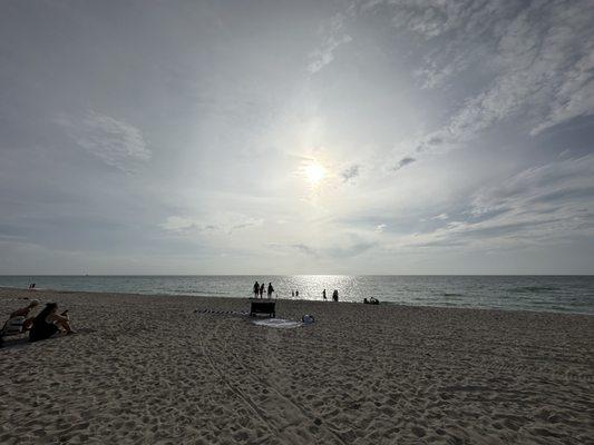 View of ocean at 8 am before other Bentley Club members show up.