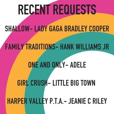 SOme of our recent requests...y'all are funny!