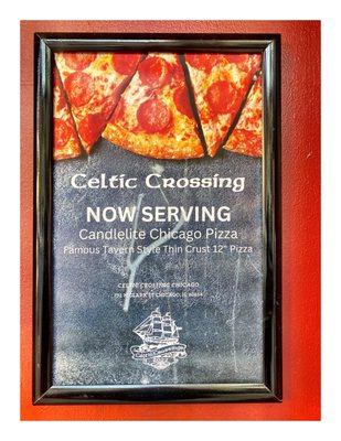 Pizza @ Celtic Crossing Irish Pub . 751 N Clark St, Chicago, IL .Cool.