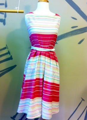 Women's red stripe dress