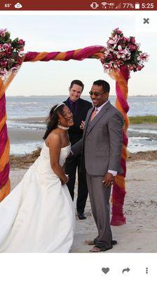 Kisha and Eric had a sweet, fun ceremony here on Hilton Head Island!