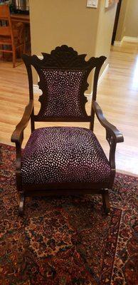 Antique Rocker in Aubergine Velvet