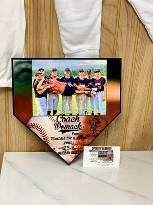 Custom sublimation baseball plaque