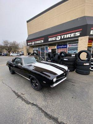 1969 Camaro with new BFGoodrich Comp 2 tires.