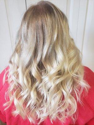 Soft, blonde balayage