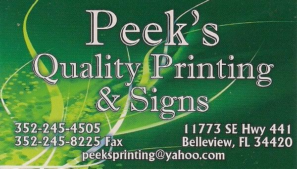 Peek's Printing