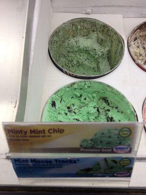 Two types of mint ice cream