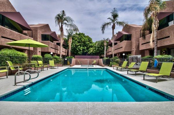 Swimming Pool at Desert Boutique Apartment Homes in Palm Springs, California.