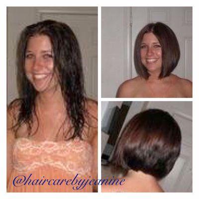 Out with the long...in with the short. Fun with this Transformation!! #shorthairdontcare #transformationtuesday #haircarebyjeanine #haircut