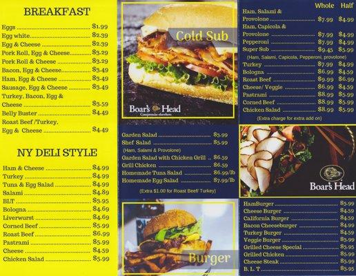 Food menu