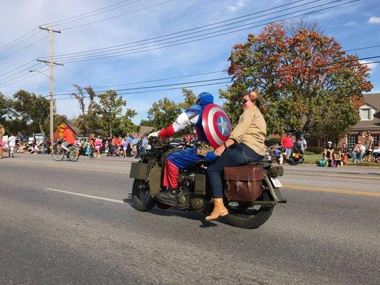 Captain America on a old Harley