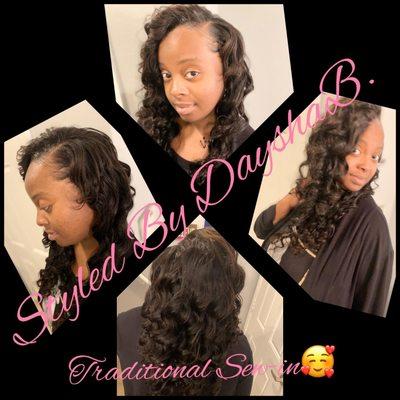 Traditional sew-in w/leave out