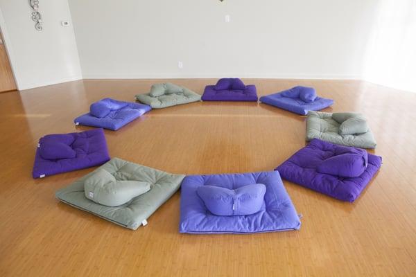 Meditation cushions at Wellness 360