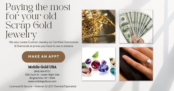 Our unique business model allows us to not only pay you the most for your gold jewelry, but create jewelry for you far below retail prices.