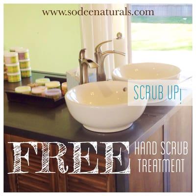 Free hand scrub!