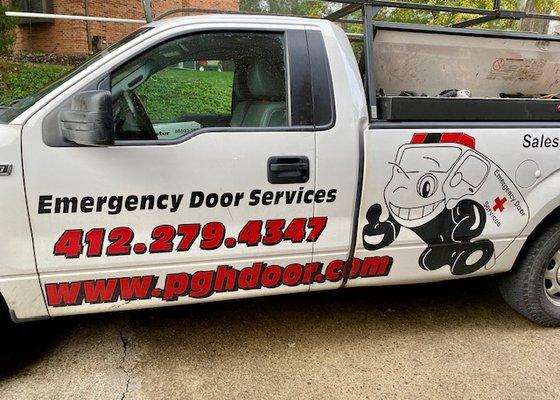 A truck for Emergency Door Services