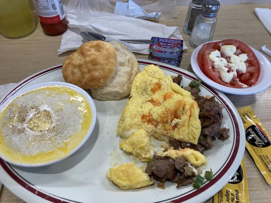 Philly Cheesesteak omelette