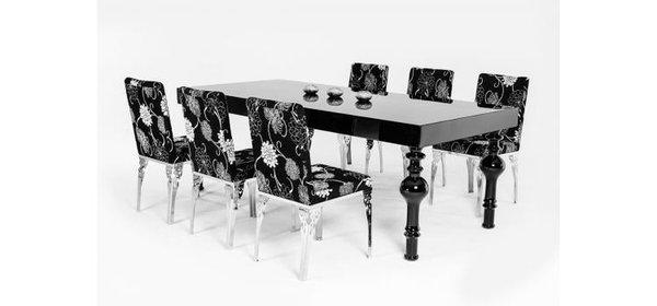 Transitional Black High Gloss Dining Table