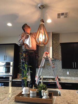 New pendant lighting installed thanks to Gerardo!