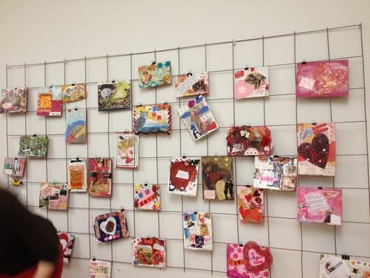 Cards in display/drying wall